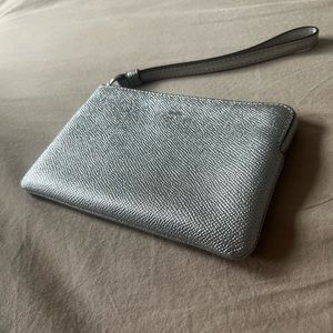 Coach Silver Zip Wristlet
